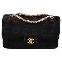 Chanel COCO Double Flap Black Pony Hair Leather Handbag