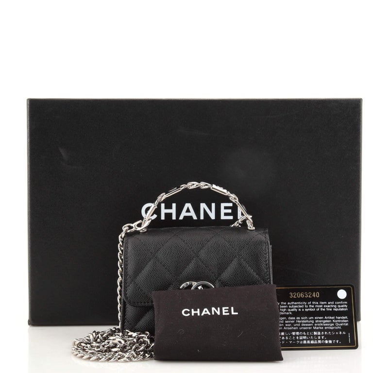 Chanel Coco Enamel Top Handle Flap Clutch with Chain Quilted