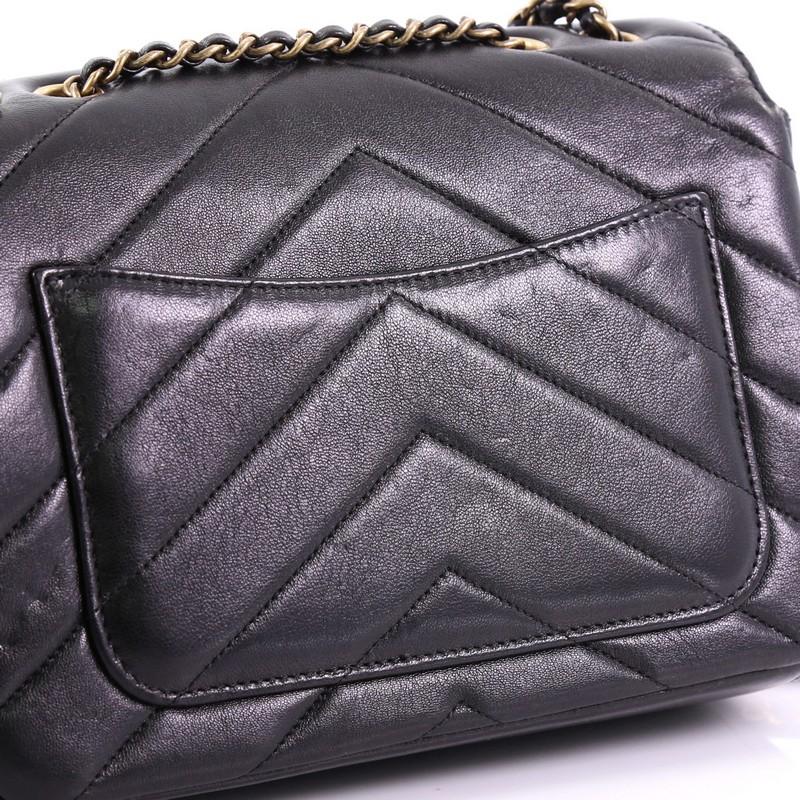 Chanel Coco Envelope Flap Bag Chevron Leather Medium In Good Condition In NY, NY
