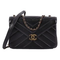 Chanel Coco Envelope Flap Bag Chevron Leather Medium