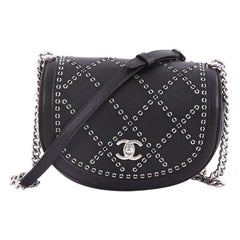 Chanel Coco Eyelets Round Flap Bag Quilted Calfskin Small