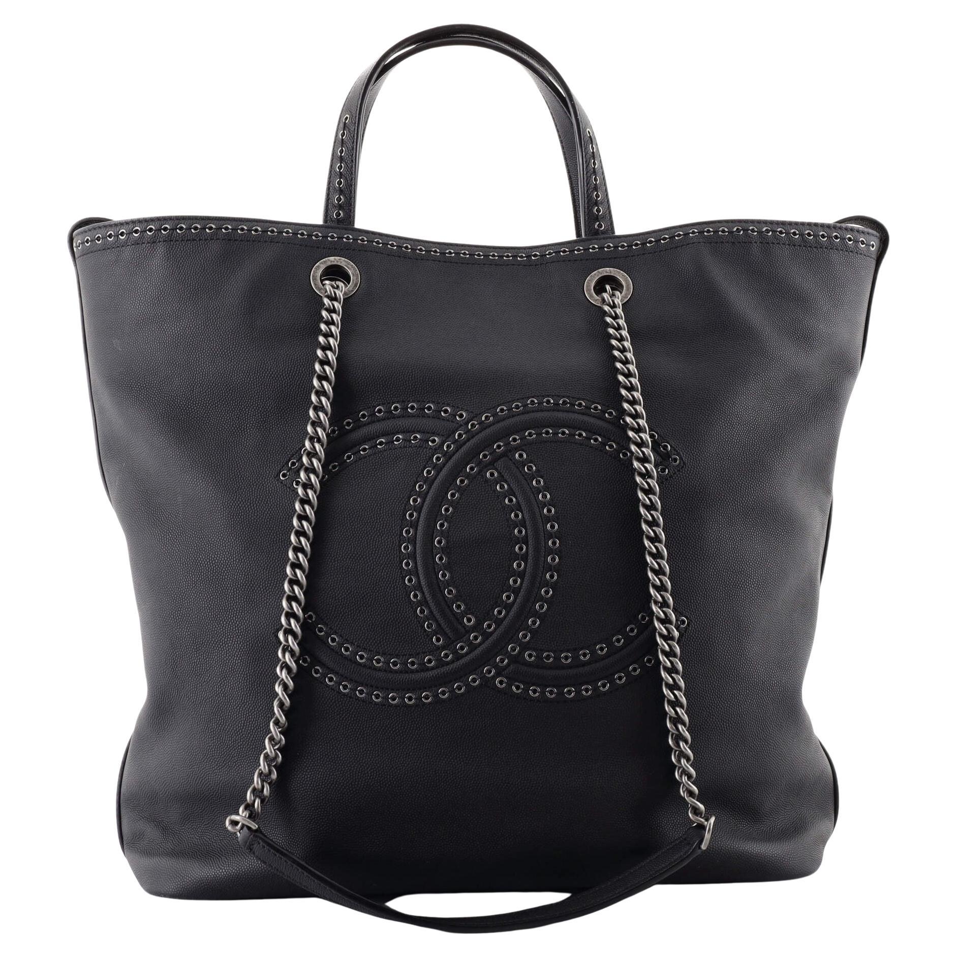 Chanel Coco Eyelets Shopping Tote Calfskin Large at 1stDibs | chanel ...