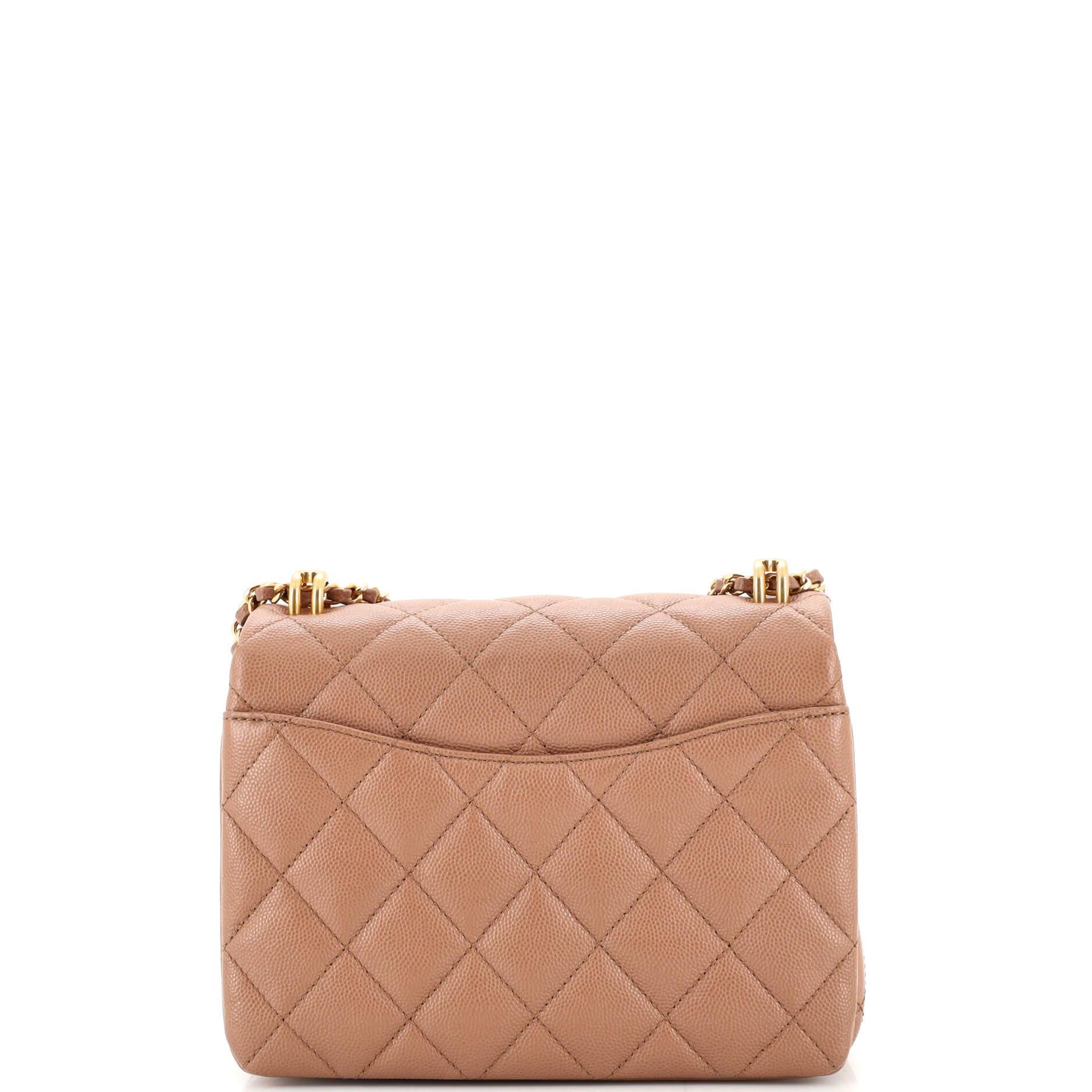 Chanel Coco First Flap Bag Quilted Caviar Mini In Good Condition In NY, NY