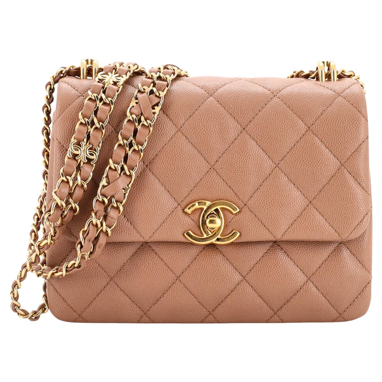 CHANEL Caviar Quilted Coco First Flap Beige 1307832