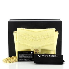 Chanel Coco Flap Tasche Fransen Chevron Denim Klein