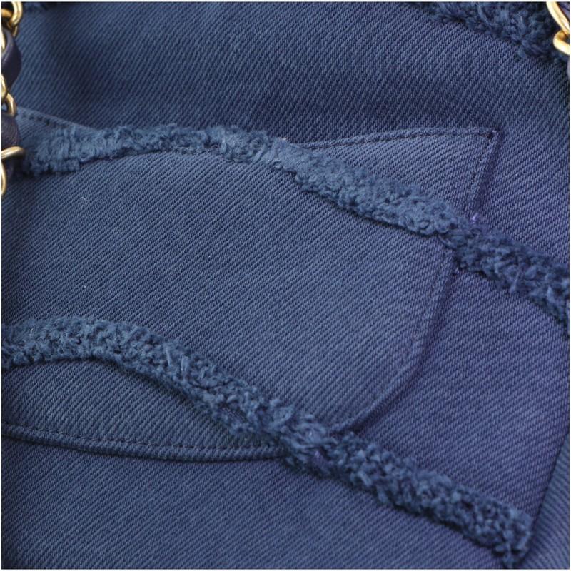 Chanel Coco Flap Tasche Fransen Chevron Denim Klein 2