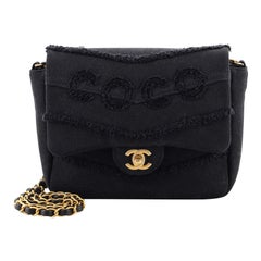 Chanel Coco Flap Bag Fringe Chevron Denim Small