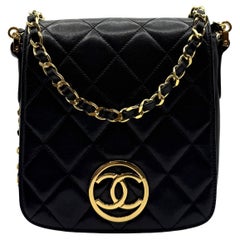 CHANEL Coco Full Flap Bag Black Lambskin 1994–1996