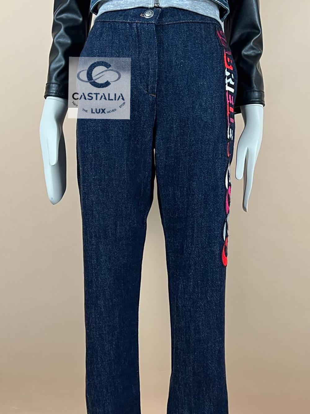 Chanel Coco Gabrielle Embroidery Jeans 36 FR For Sale 6