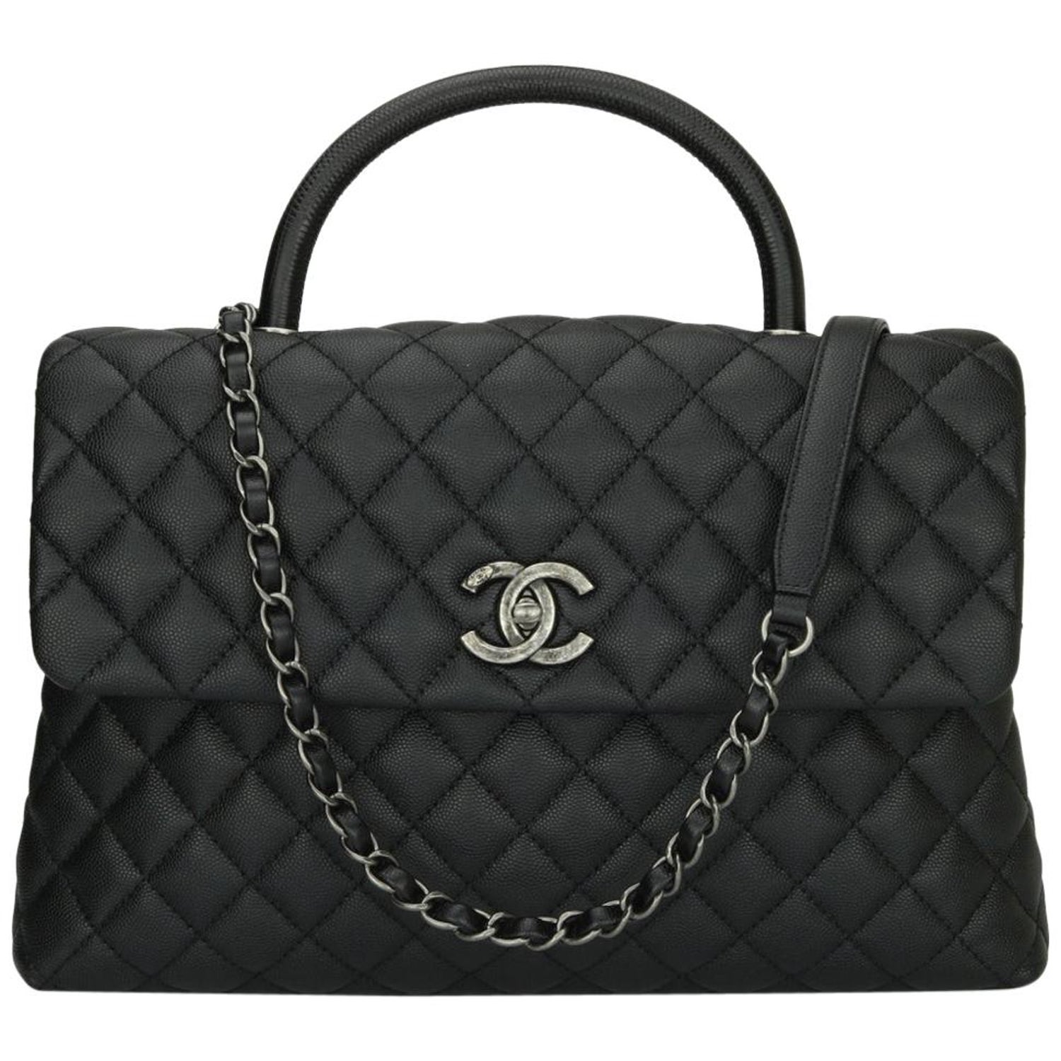 Chanel So Black Coco Handle Bag - For Sale on 1stDibs  coco handle so black,  chanel coco handle so black bag