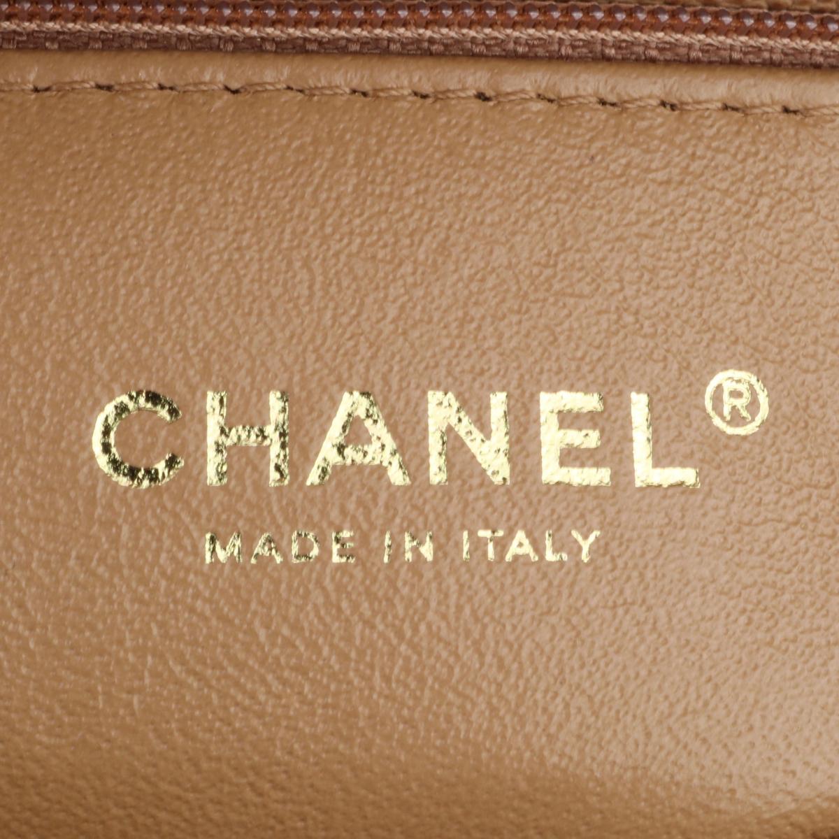 CHANEL Coco Handle Bag Large Caramel Caviar in Lizard Handle Gold Hardware 2017 6