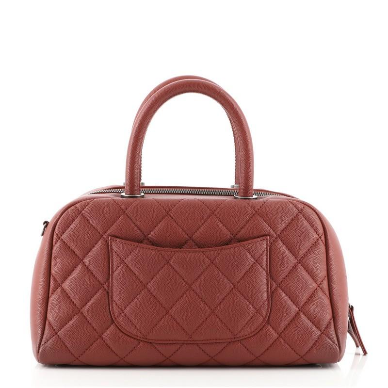 Chanel Coco Handle Bowling Bag Quilted Caviar Small (Braun)