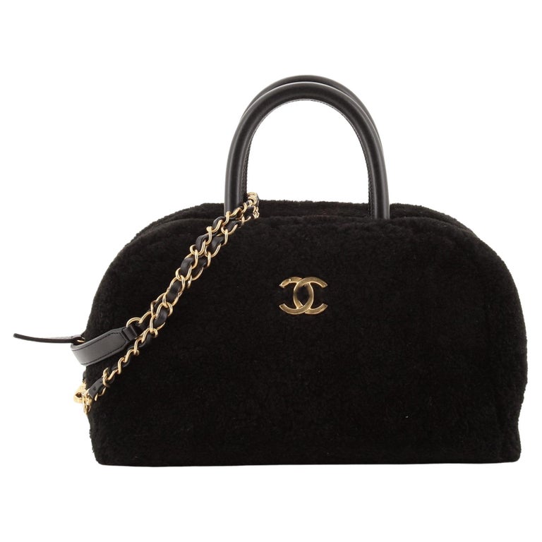 Chanel Coco Handle Bowling Bag Shearling Medium at 1stDibs