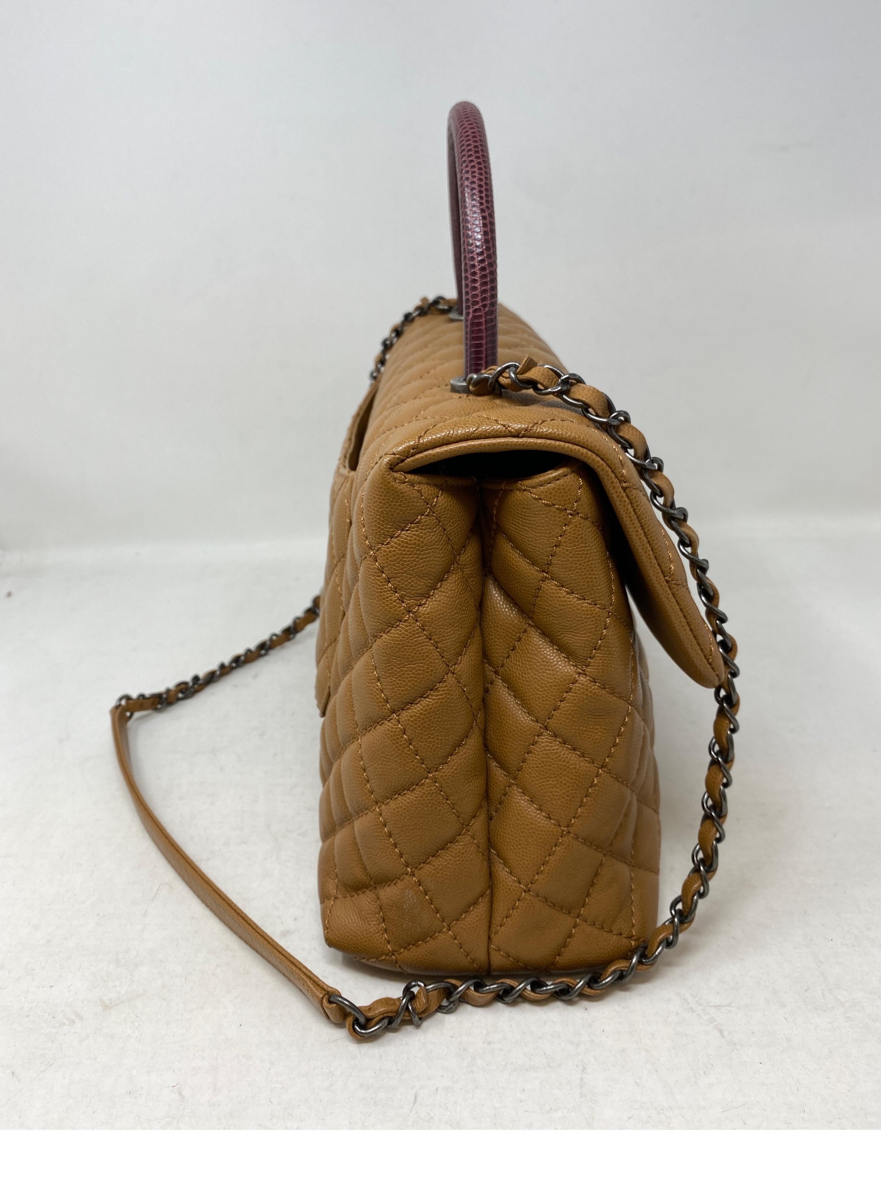 Brown Chanel Coco Handle Lizard Bag