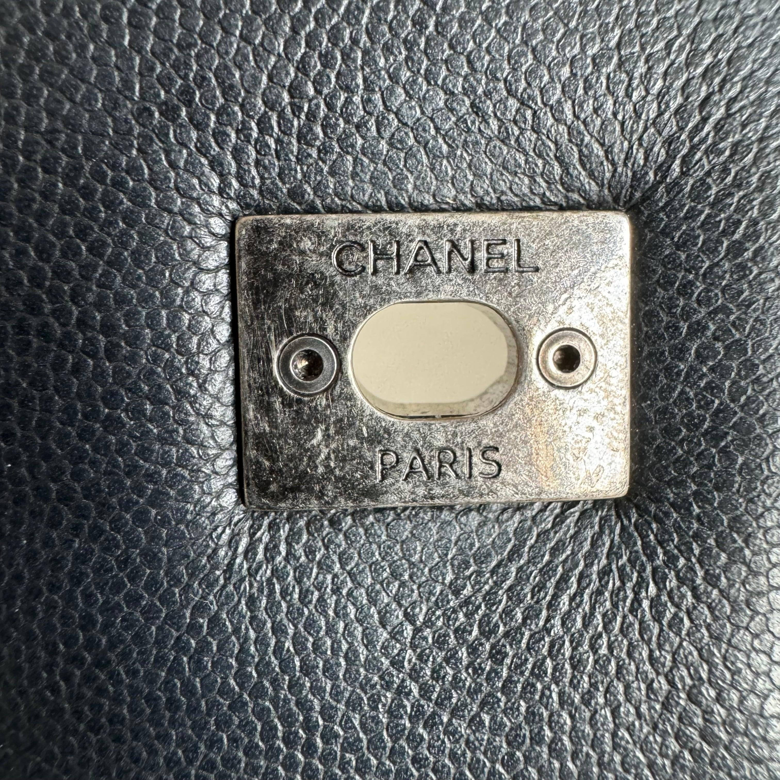 Chanel Coco Handle Medium Black Caviar Leather Silver Hardware, 2016 For Sale 13