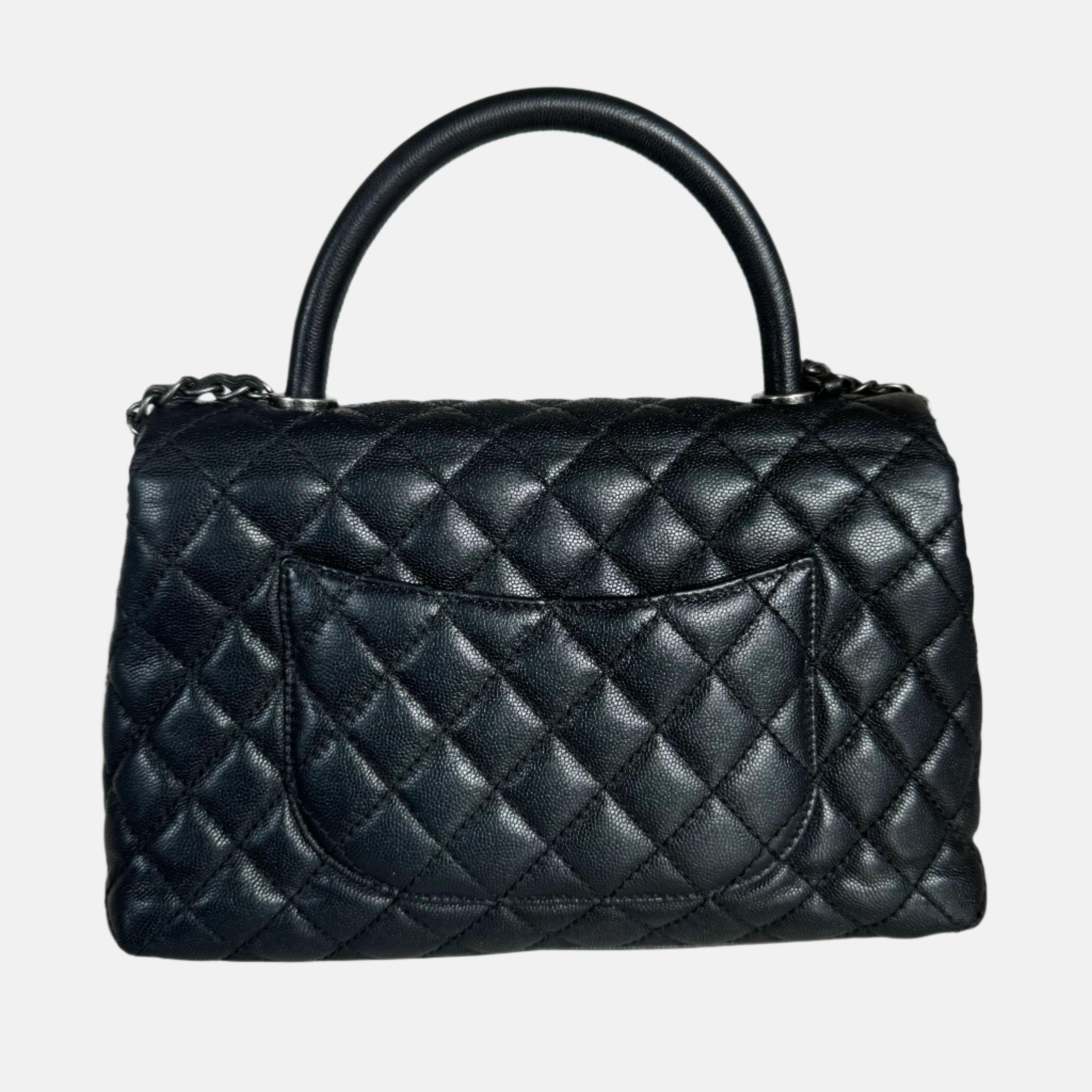 Chanel Coco Handle Medium Black Caviar Leather Silver Hardware, 2016
 These are professional photos of the actual bag offered by Luxbags.
 CONDITION: EXCELLENT
 Light rubbing around the corners and scratches to the hardware
 DETAILS:
 
 2016
 Series