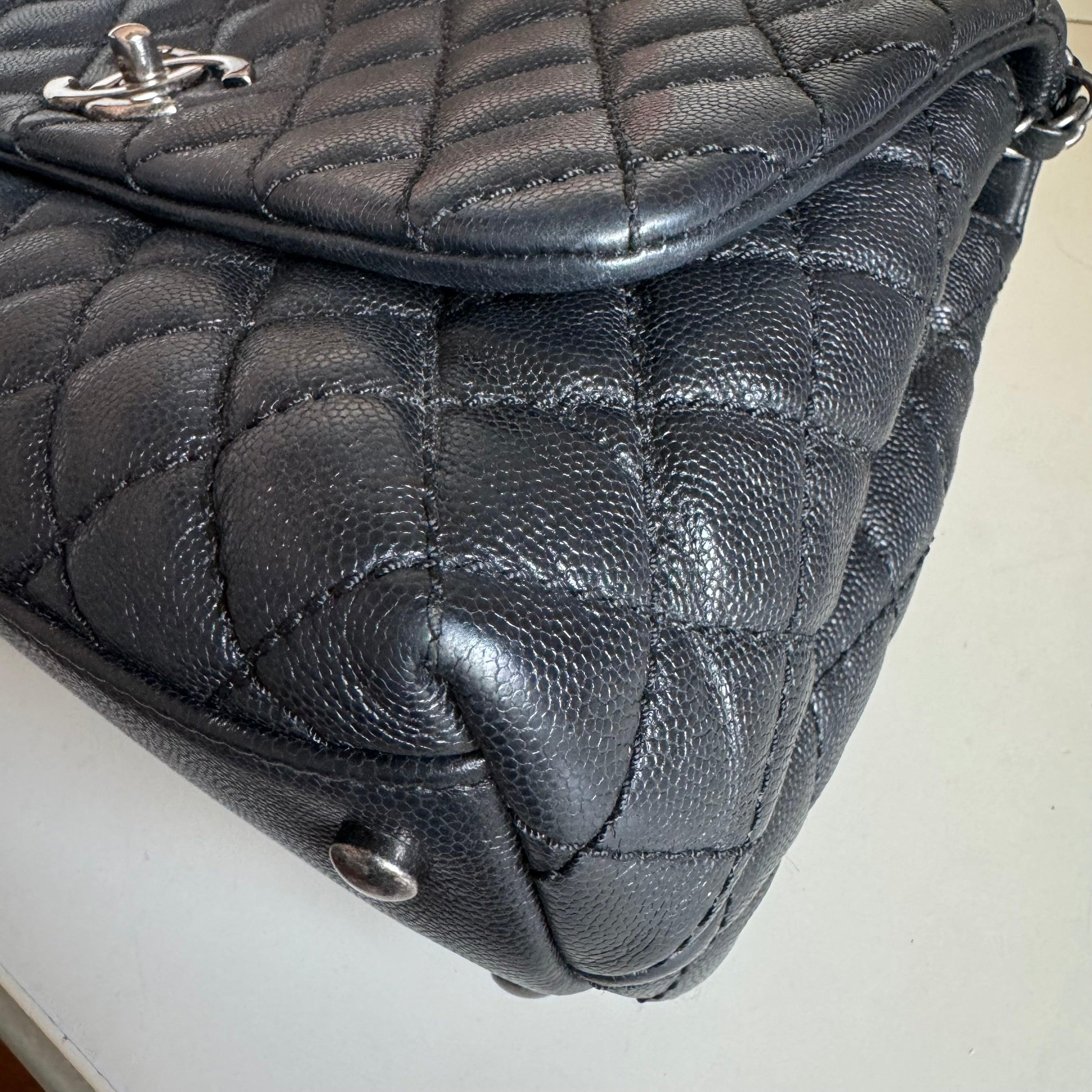 Chanel Coco Handle Medium Black Caviar Leather Silver Hardware, 2016 For Sale 3