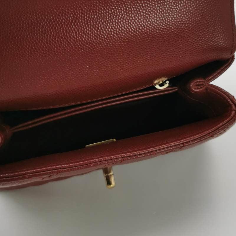 Chanel Coco Handle Mini Burgundy Caviar Leather Crossbody Bag 1