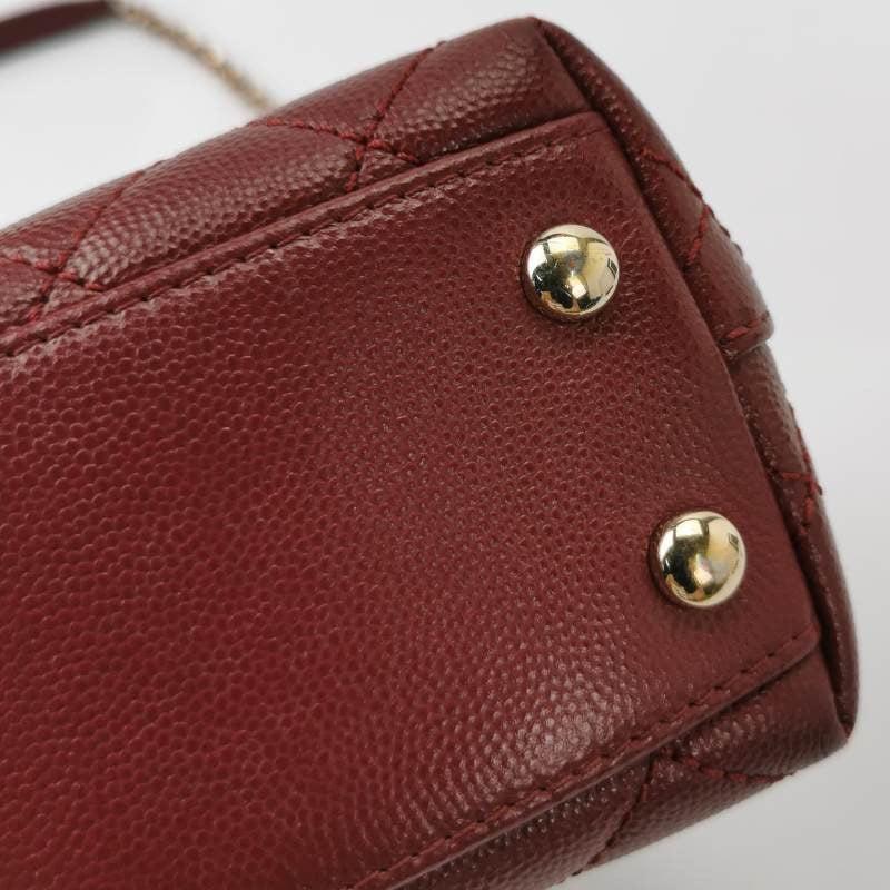Chanel Coco Handle Mini Burgundy Caviar Leather Crossbody Bag 3