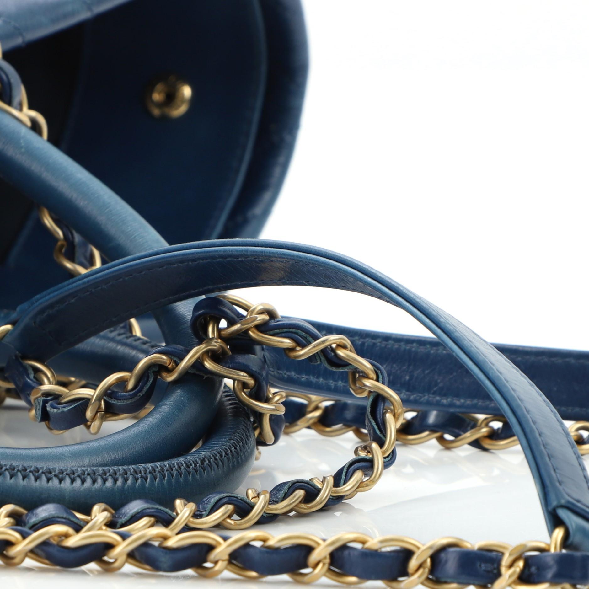 Chanel Coco Handle Einkaufstasche Chevron aus gealtertem Kalbsleder groß 4