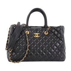 Chanel Coco Handle Shopping Tote Quilted Aged Calfskin Large at 1stDibs