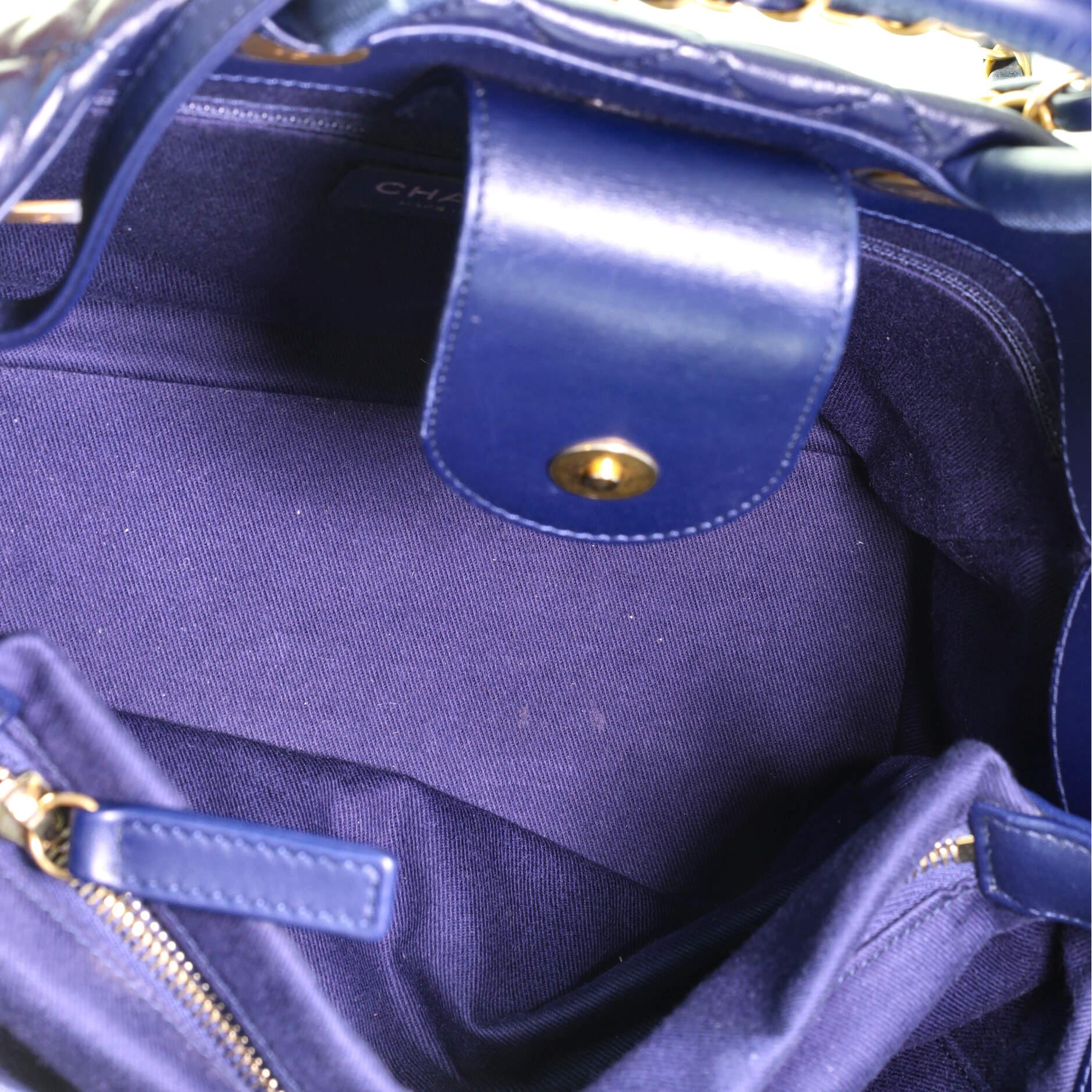 Chanel Coco Handle Shopping Tote Quilted Aged Calfskin Medium In Fair Condition In NY, NY