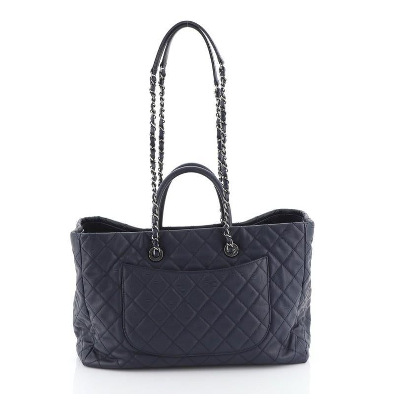 Black Chanel Coco Handle Shopping Tote Quilted Caviar
