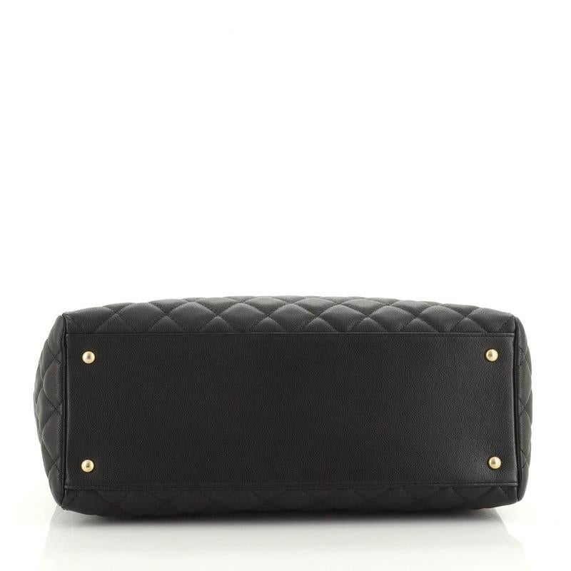 Chanel Coco Handle Shopping Tote Quilted Caviar Large In Good Condition In NY, NY