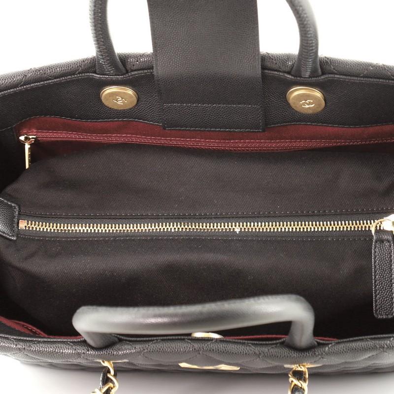 Chanel Coco Handle Shopping Tote Quilted Caviar Large In Good Condition In NY, NY