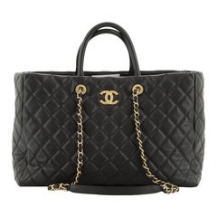 Chanel  Coco Handle Shopping Tote Quilted Caviar Large
