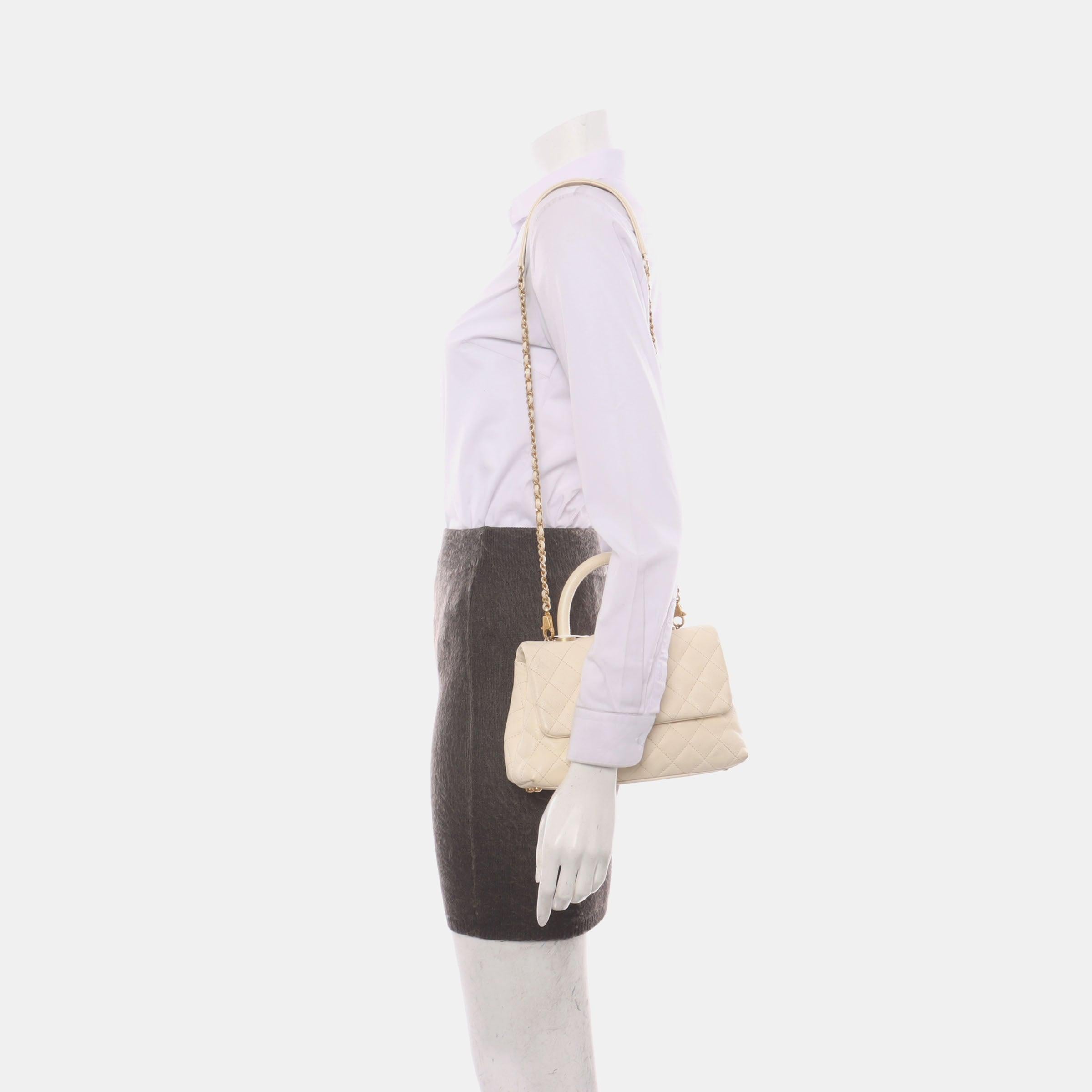 Chanel Coco Handle Small Beige Caviar Leather Gold Hardware, 2017 1