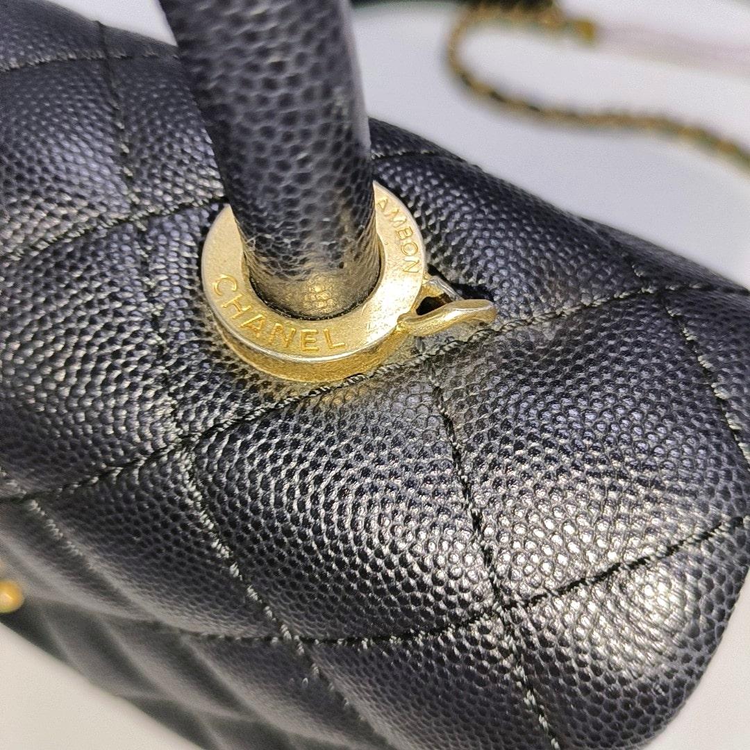 Chanel Coco Handle Small Black Caviar Leather Gold Hardware 2017 4