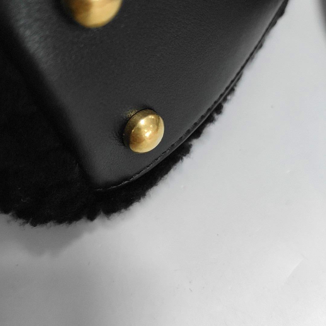 Chanel Coco Handle Small Black Shearling Gold Hardware, 2017 For Sale 6