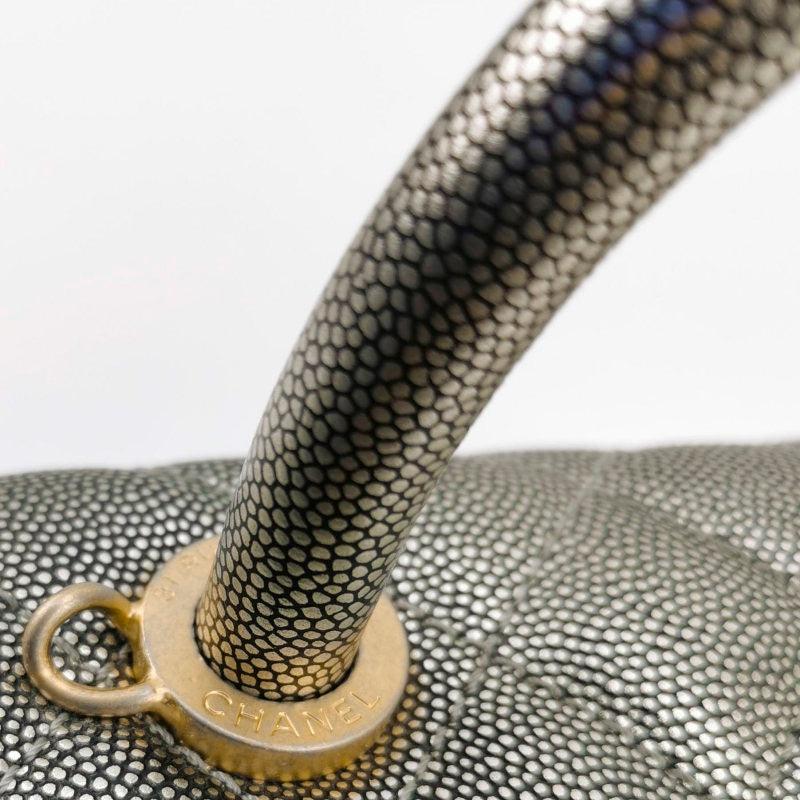 Chanel Coco Handle Small Metallic Caviar Leather Gold Hardware, 2019 5