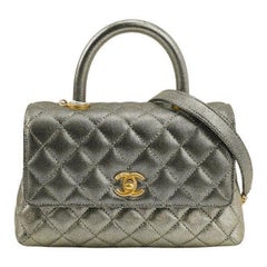 Chanel Coco Handle Small Metallic Caviar Leather Gold Hardware, 2019