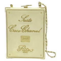 Chanel Coco in Ritz Key Card Minaudiere Limited Edition White Lambskin Clutch Go