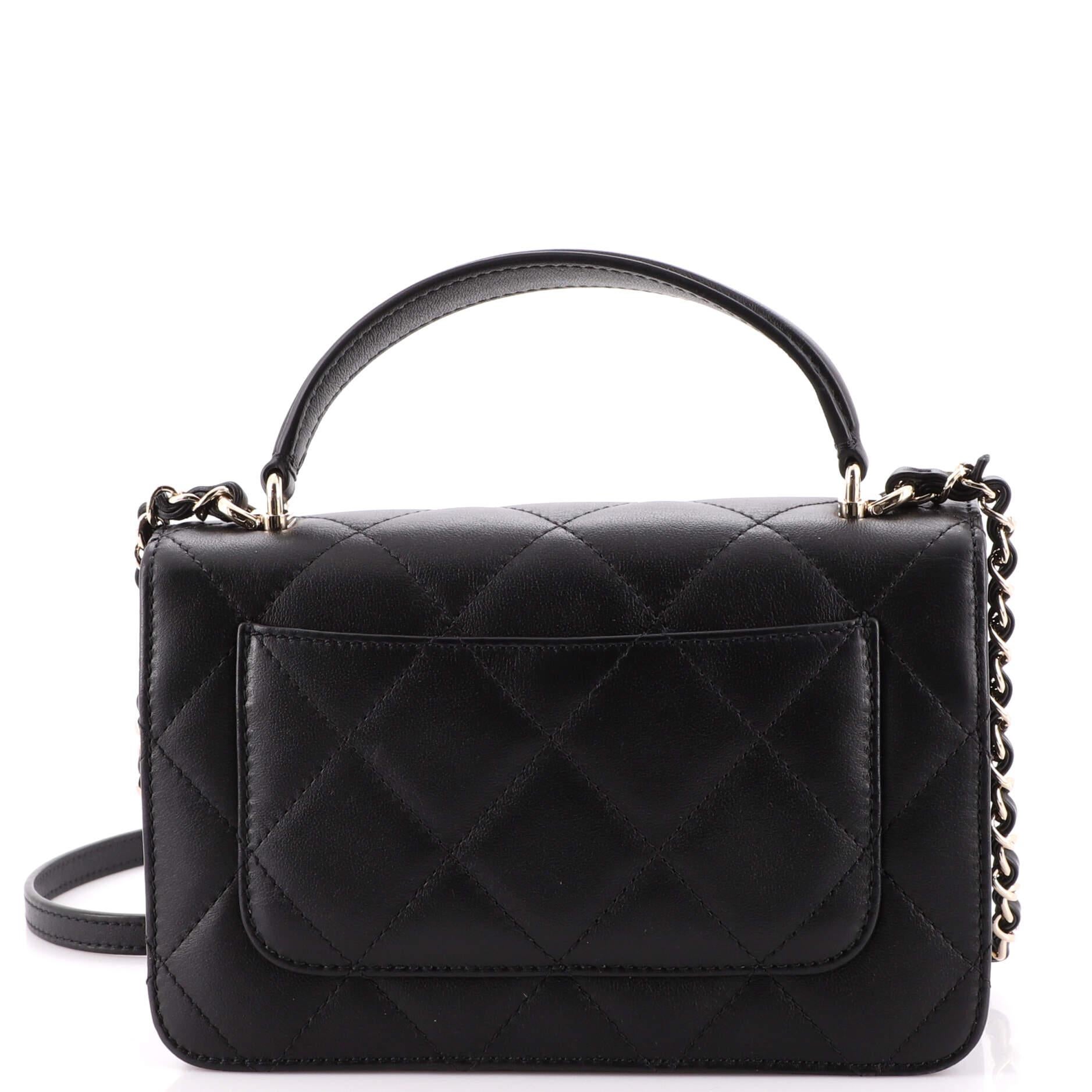 Chanel Coco Lady Top Handle Flap Bag Quilted Calfskin Small In Good Condition In NY, NY