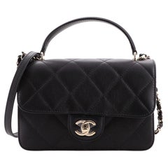 Chanel Coco Lady Top Handle Flap Bag Quilted Calfskin Small