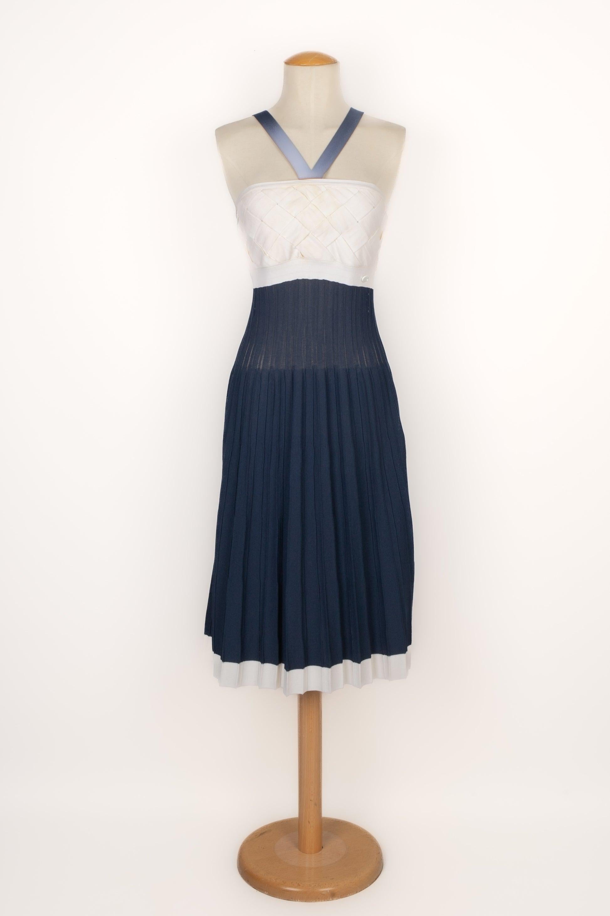 Ensemble « Coco Line » blanc et bleu marine de Chanel, 2008 Excellent état - En vente à SAINT-OUEN-SUR-SEINE, FR