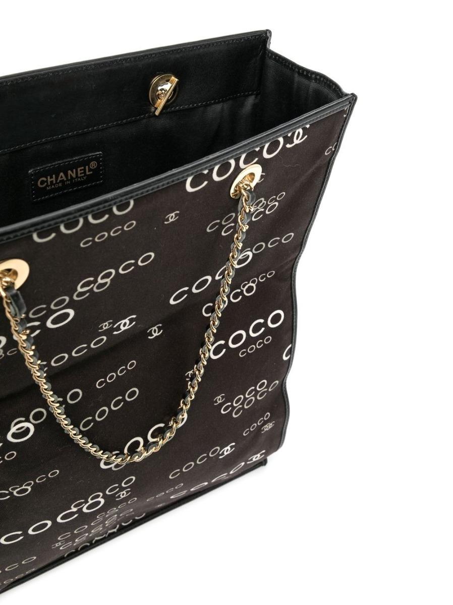 Chanel Coco Logo Canvas Shopping Tote   In Good Condition In London, GB