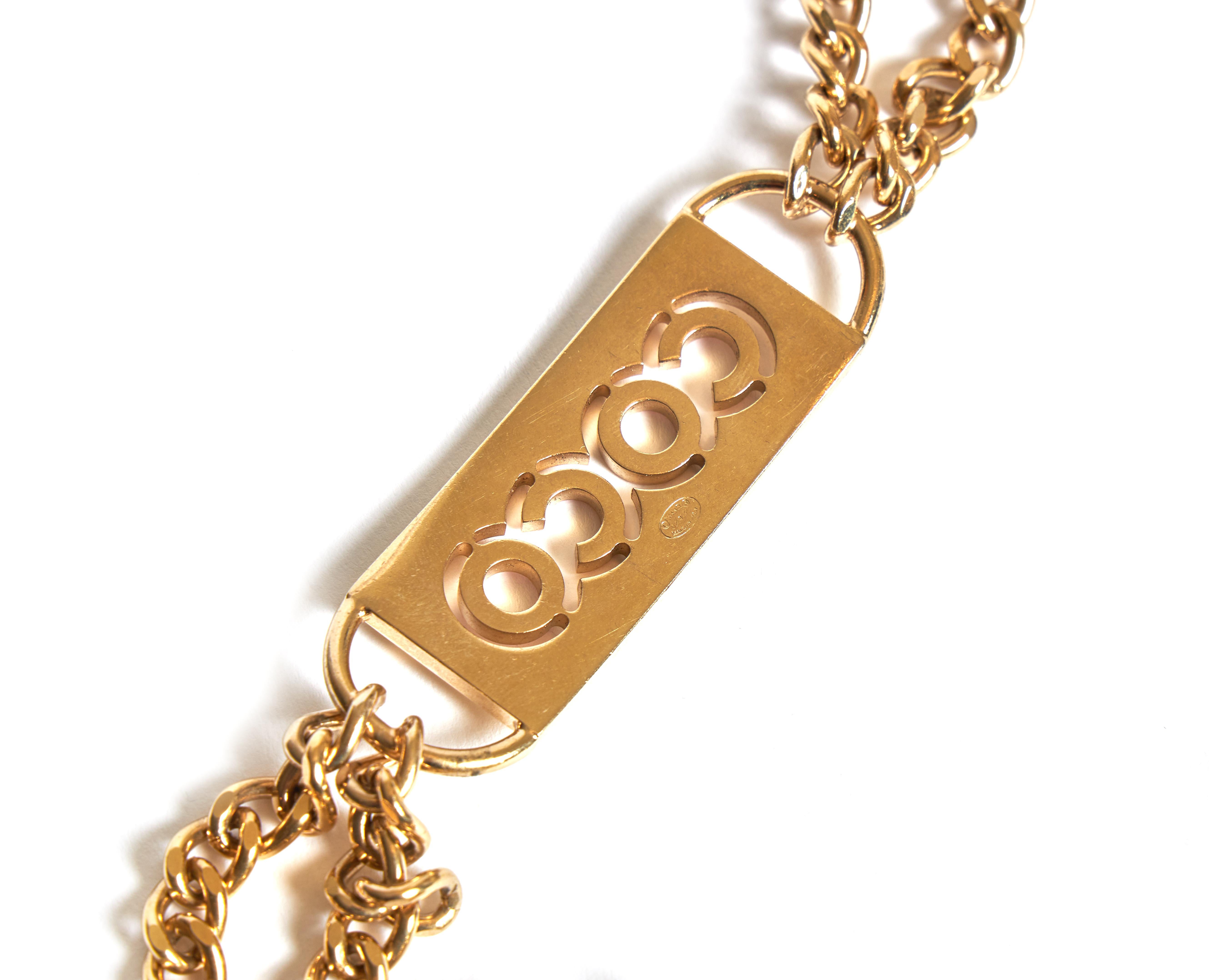 Women's Chanel COCO Logo Double Chain Necklace Belt