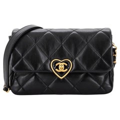 Chanel Coco Love CC Heart Flap Bag Quilted Lambskin Small