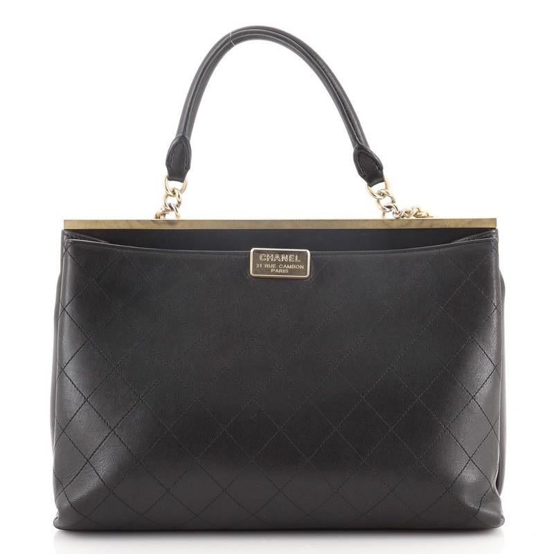 Chanel Coco Luxe Shopping Tote Quilted Calfskin Large In Good Condition In NY, NY