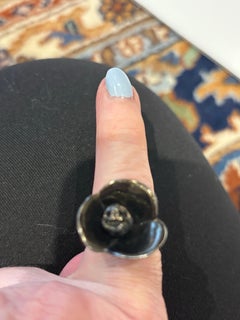 Chanel Coco Mark 2001A Metal Camelia Ring - 7 with Box