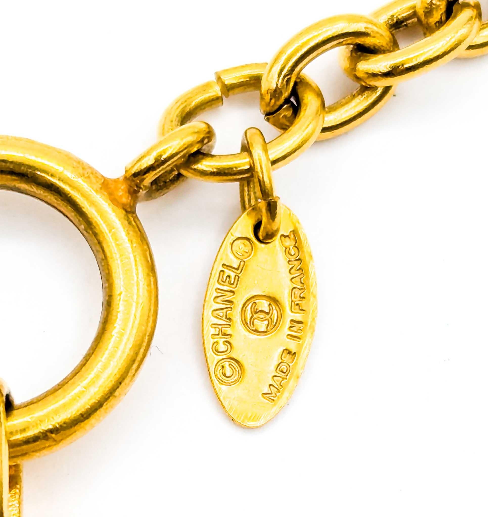 Chanel Coco Mark CC Matelasse Necklace/Pendant In Excellent Condition For Sale In Bloomington, MN