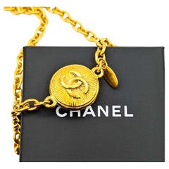 Chanel Coco Mark Gold Medallion Necklace