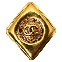 Chanel Coco Mark Gold-Tone Diamond-Shaped Brooch circa 1970s