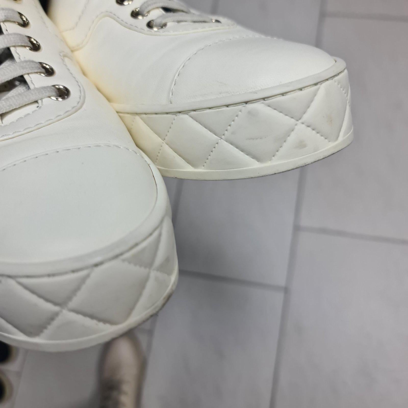 Women's Chanel Coco Mark Leather Trainers Sneakers For Sale