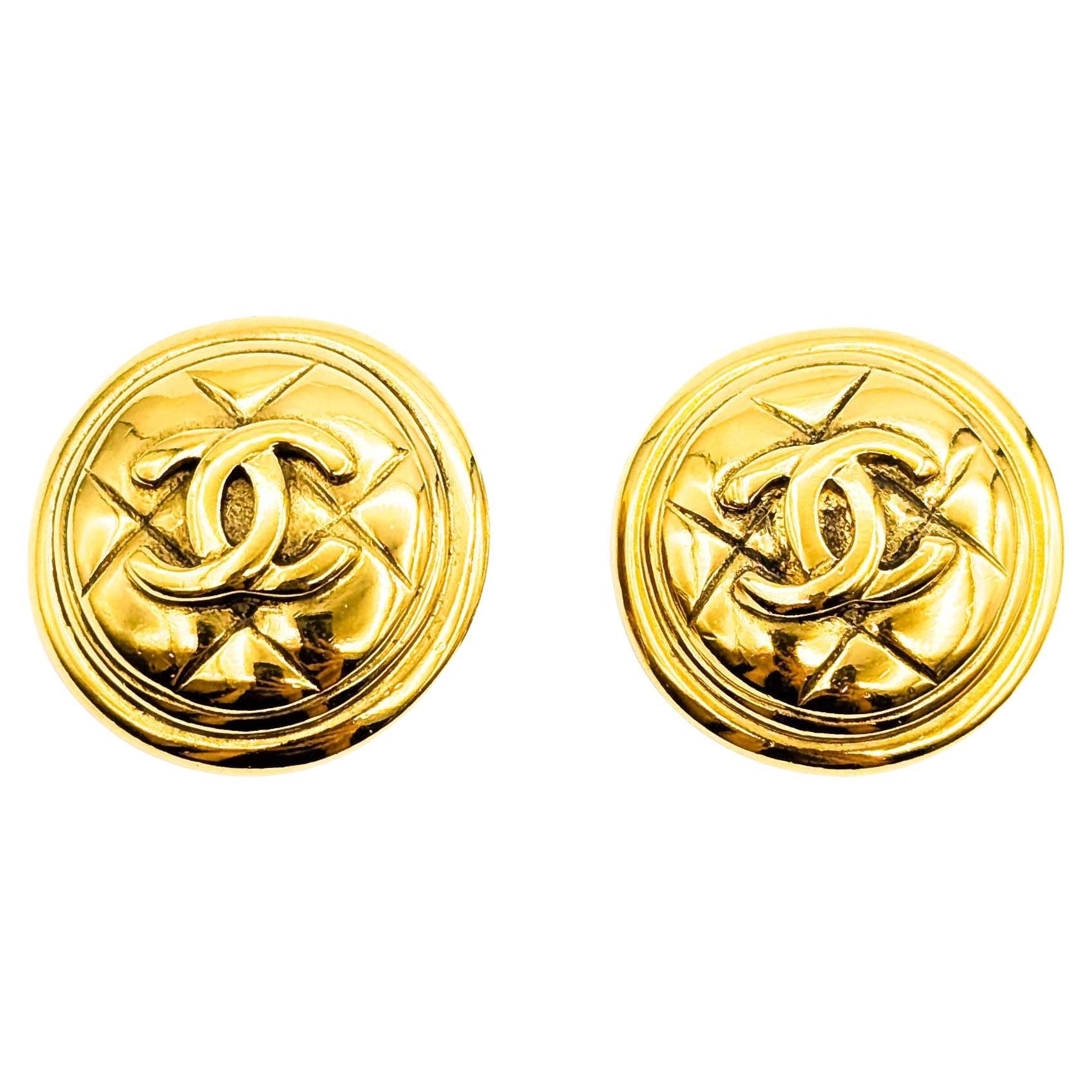 Chanel Coco Mark Matelasse Earrings