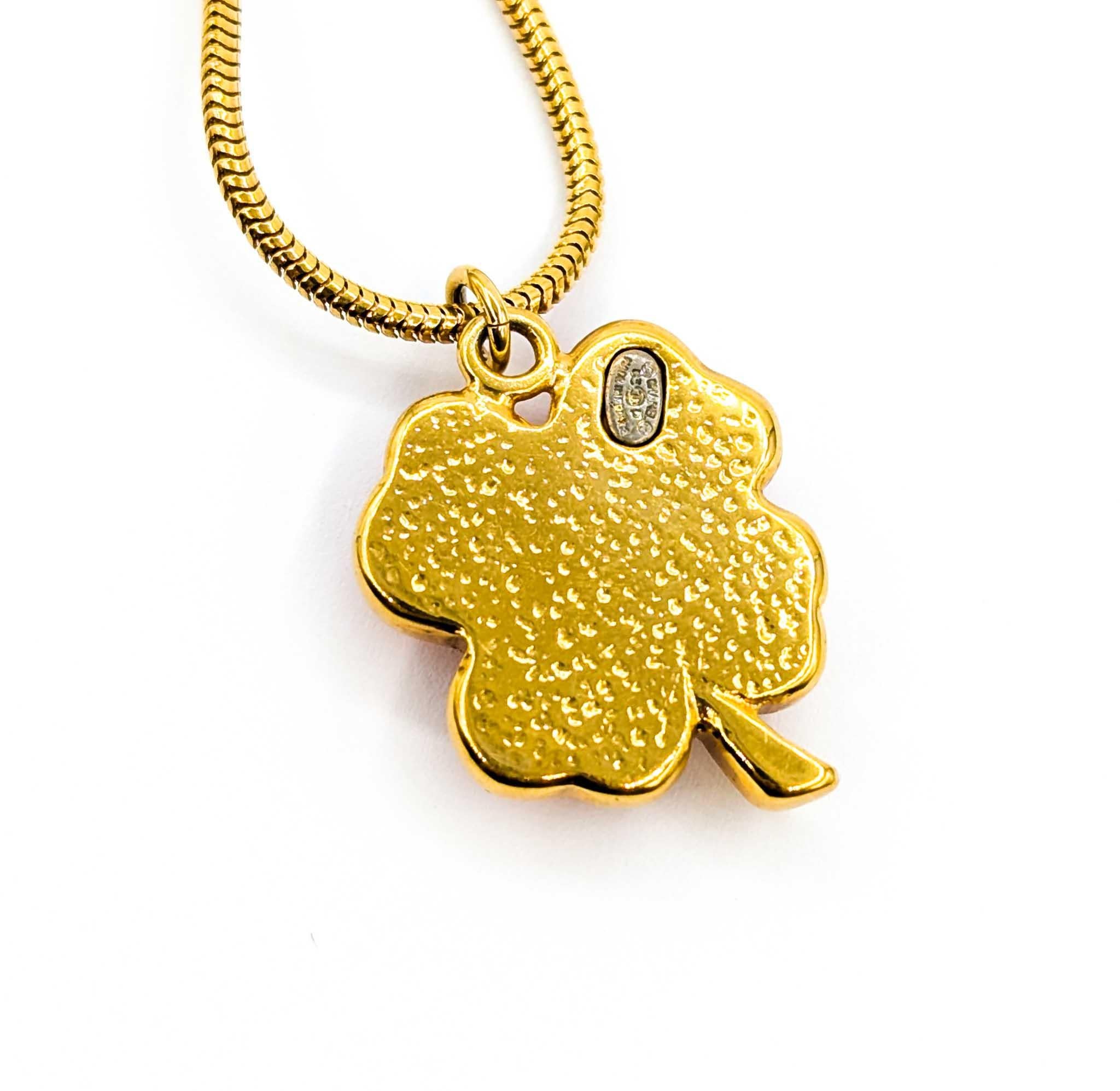 Chanel Coco Mark Necklace 4-Leaf Clover For Sale 3